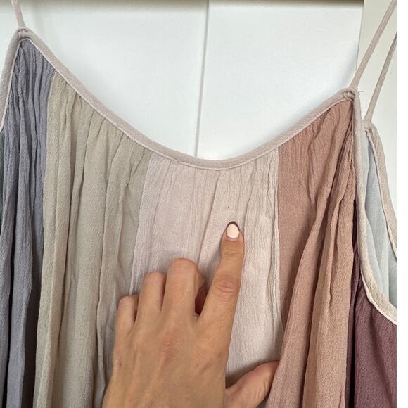 STORIA Women Mini Dress Multicolor Neutrals Trapeze Stripe, NWT, Size M - Picture 3 of 5